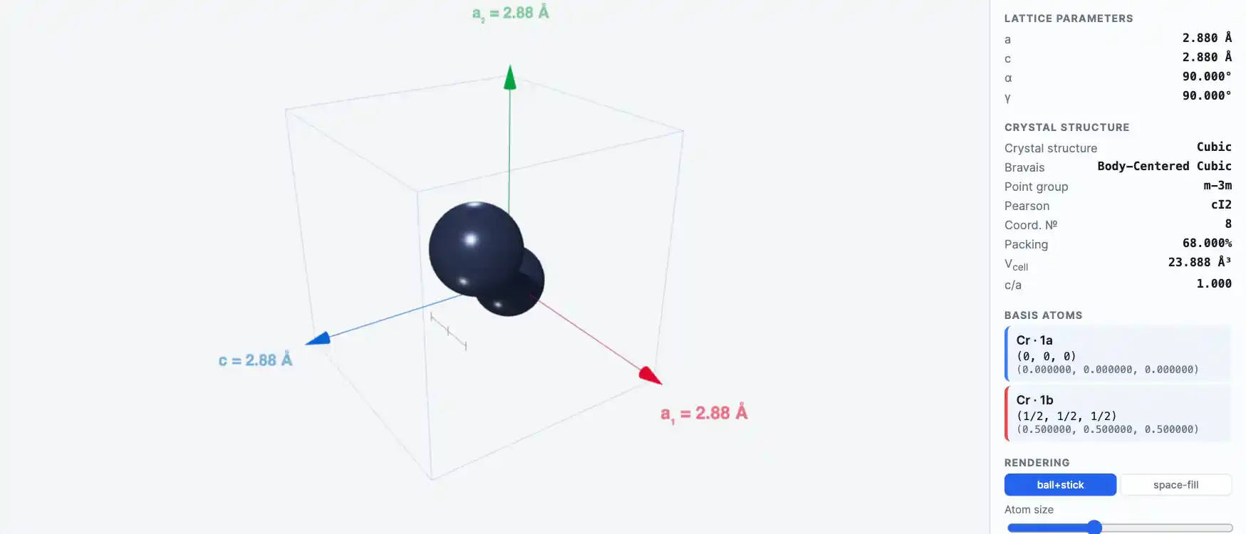 Chromium — Crystal Structure Visualizer Preview