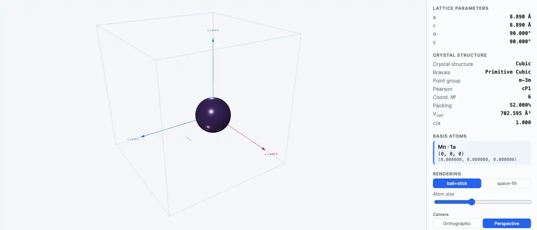 Manganese — Crystal Structure Visualizer Preview