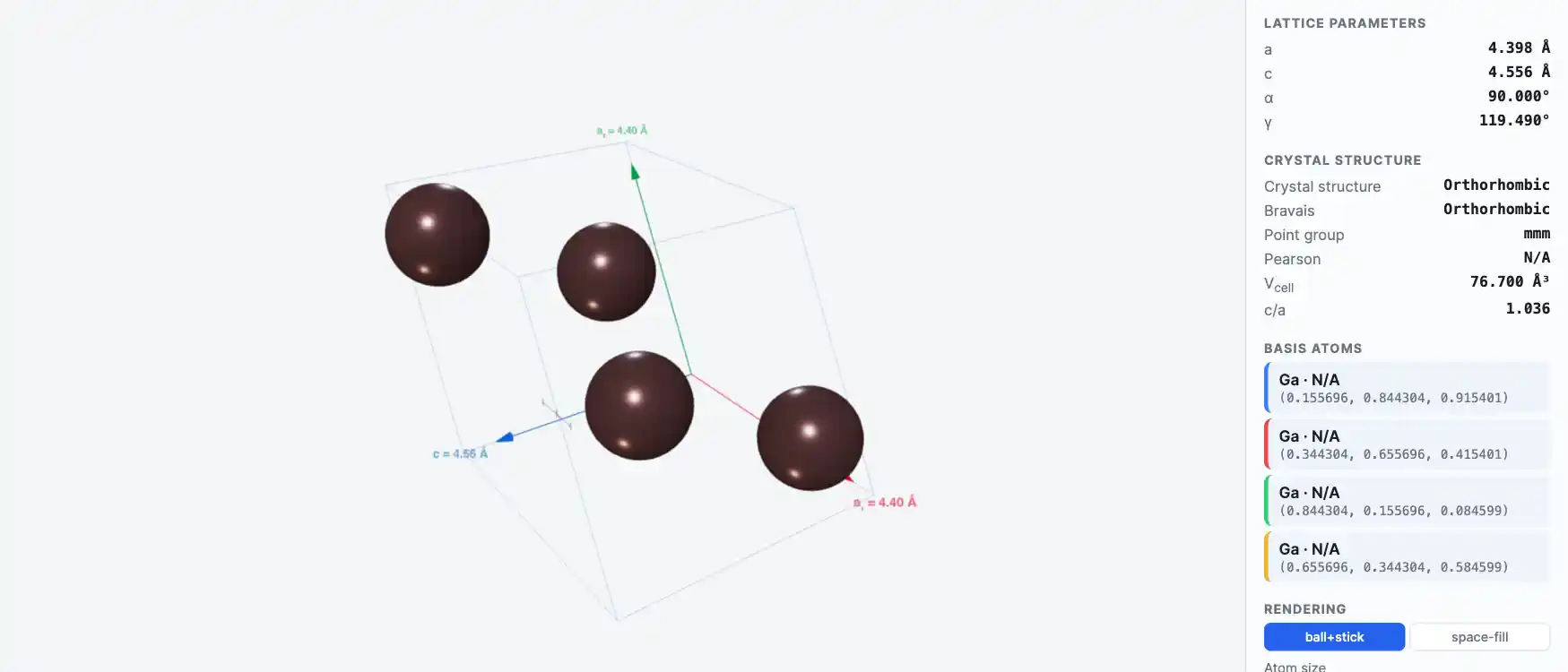 Gallium — Crystal Structure Visualizer Preview
