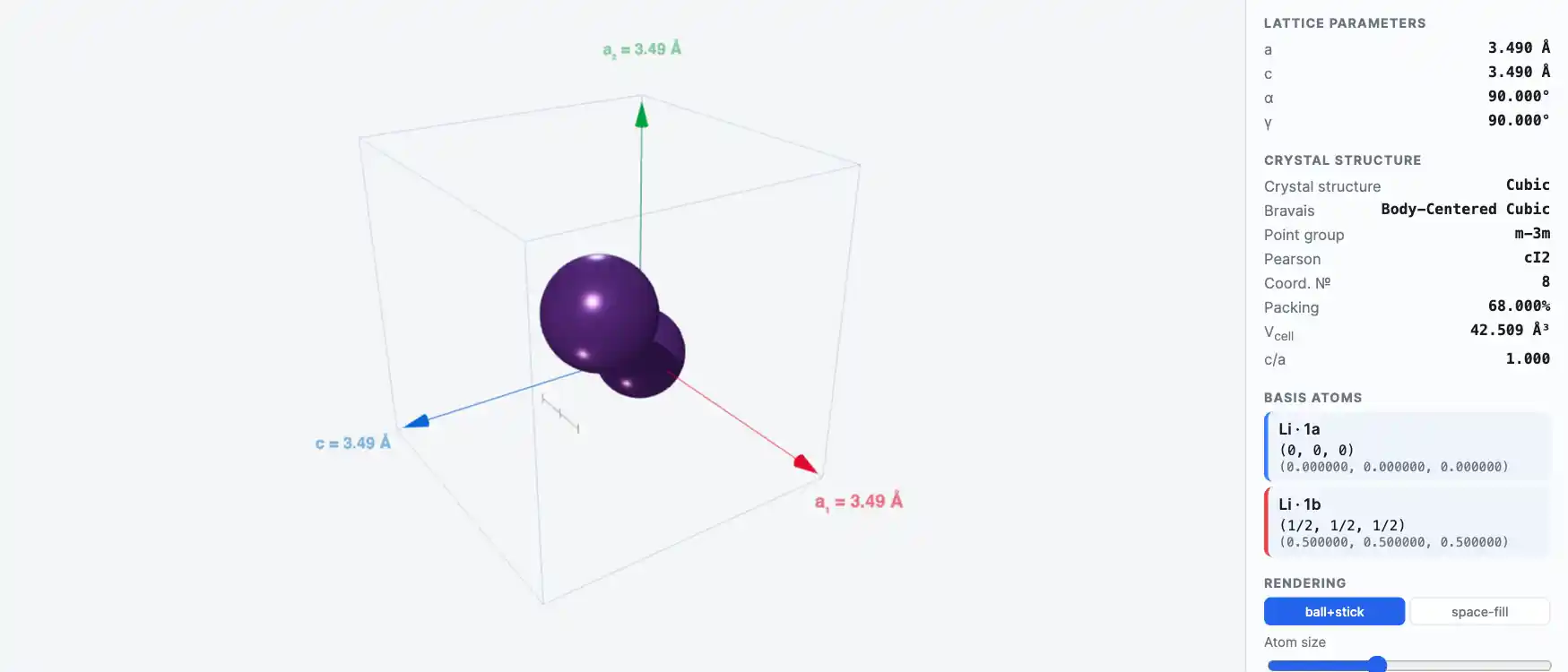 Lithium — Crystal Structure Visualizer Preview