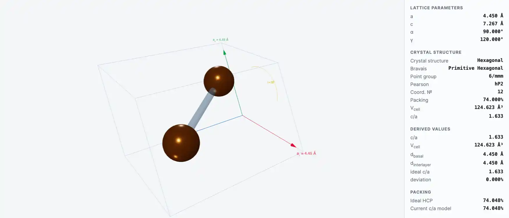 Tellurium — Crystal Structure Visualizer Preview