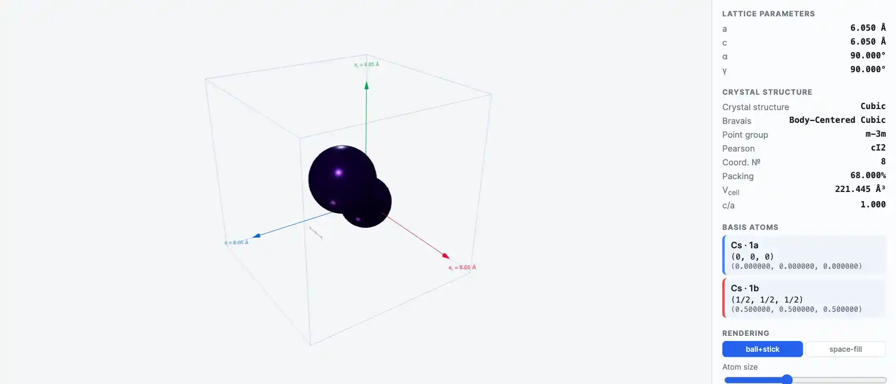 Cesium — Crystal Structure Visualizer Preview