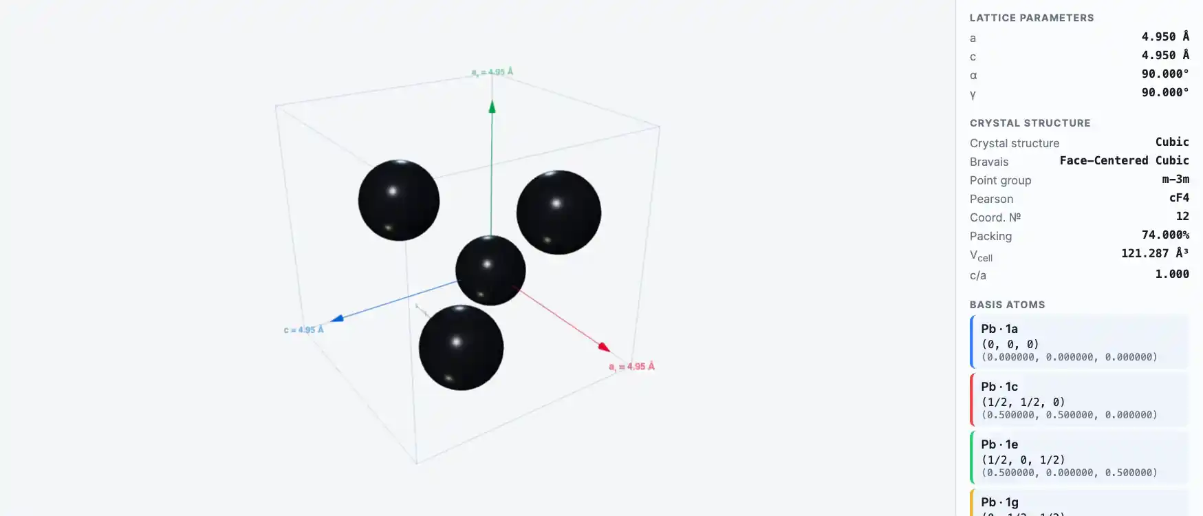 Lead — Crystal Structure Visualizer Preview